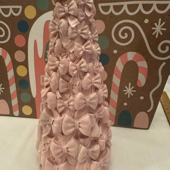 TIKTOK VIRAL Pink Bow Christmas Tree Gold Bow Topper Cupcakes & Cashmere 16” - Picture 4 of 9
